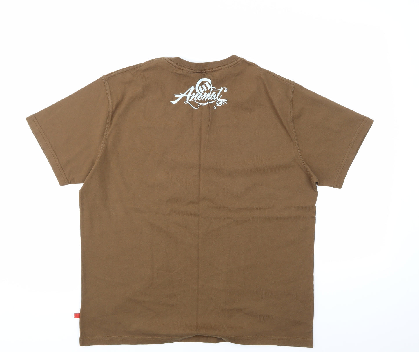 Animal Mens Brown    T-Shirt Size L