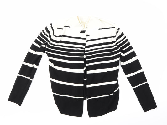 Front view of Arista women’s multicoloured striped cardigan jumper, size UK 12