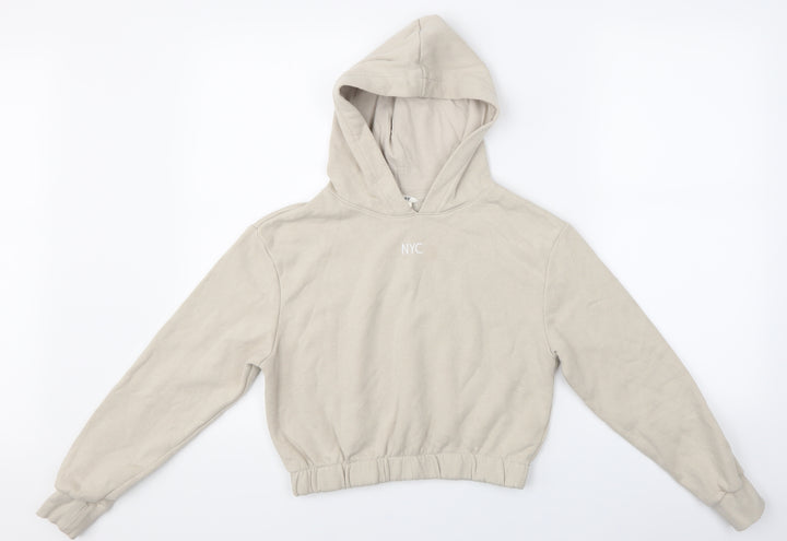 H&M Girls Beige   Pullover Hoodie Size 10-11 Years