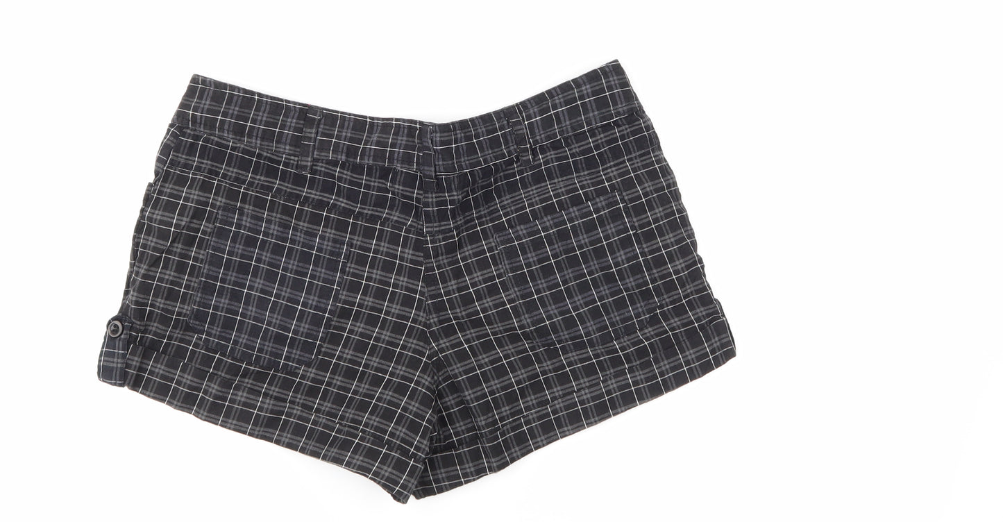 New York Laundry Womens Black Check  Hot Pants Shorts Size 10