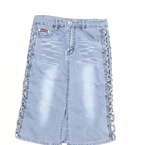 Ditieni Womens Blue  Denim A-Line Skirt Size 8