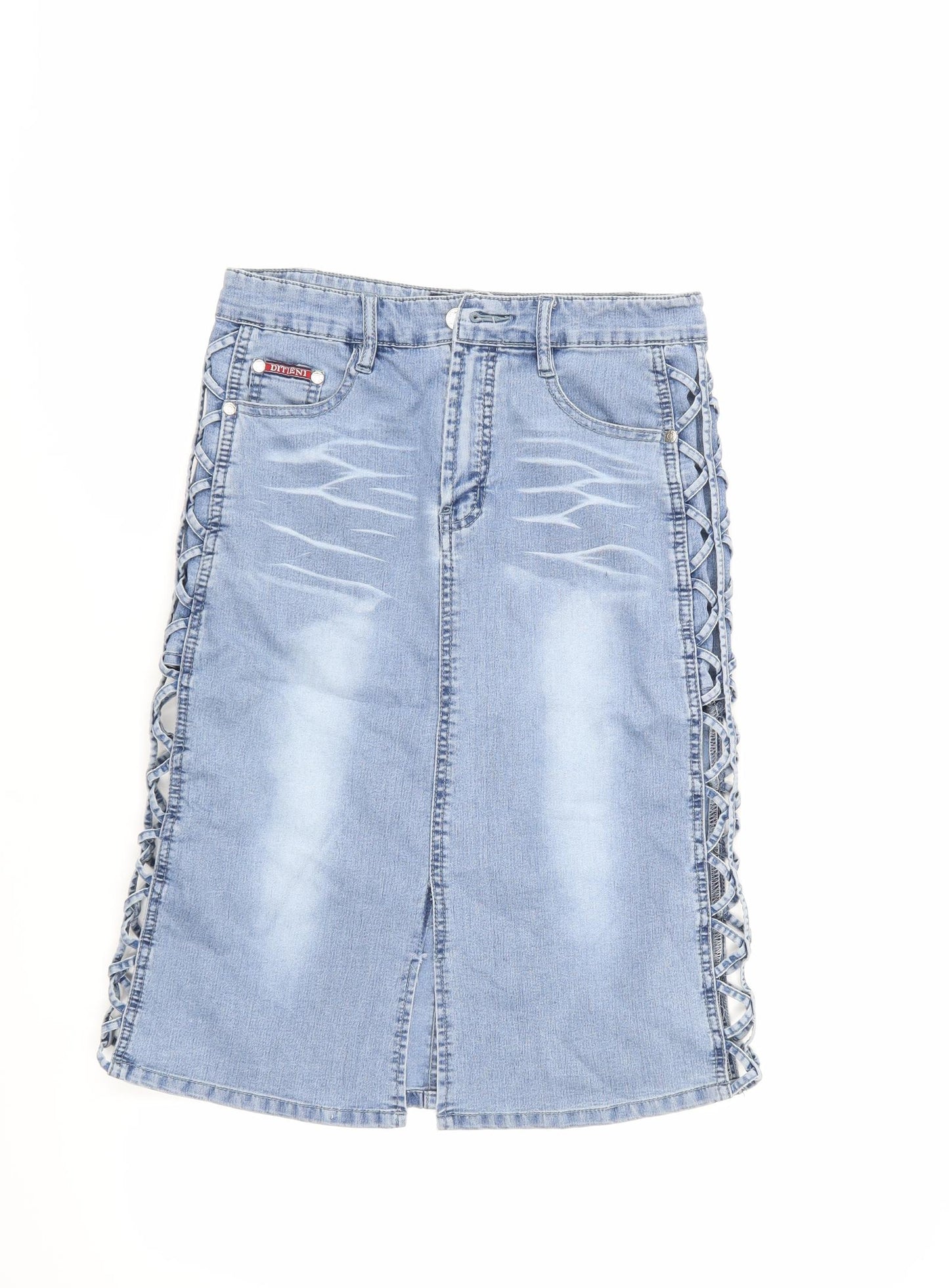 Ditieni Womens Blue  Denim A-Line Skirt Size 8