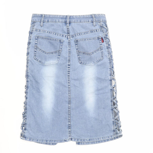 Ditieni Womens Blue  Denim A-Line Skirt Size 8