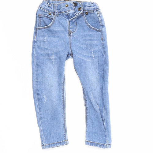 Denim & Co. Boys Blue  Denim Cargo Jeans Size 12-18 Months
