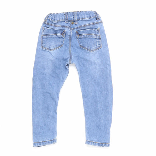 Denim & Co. Boys Blue  Denim Cargo Jeans Size 12-18 Months