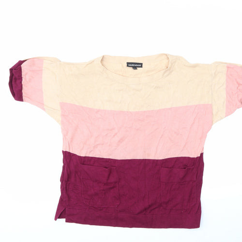 WAREHOSUE Womens Multicoloured Striped  Pullover Jumper Size 8
