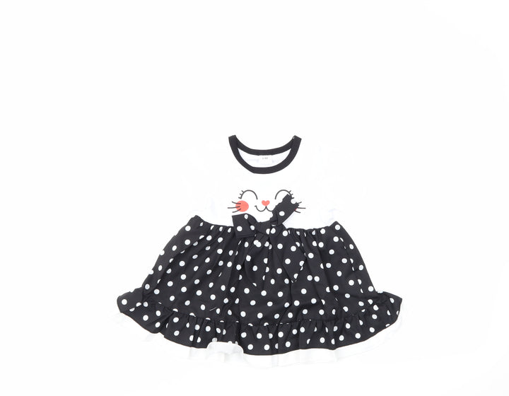 Preworn Girls Multicoloured Polka Dot T-Shirt Dress Size 6-9 Months