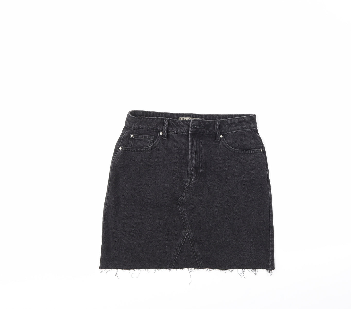 Denim & Co. Womens Black  Denim A-Line Skirt Size 10