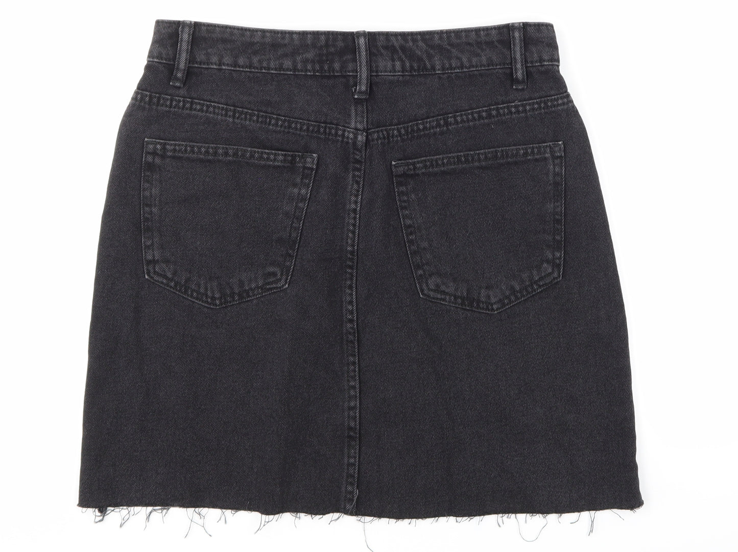 Denim & Co. Womens Black  Denim A-Line Skirt Size 10