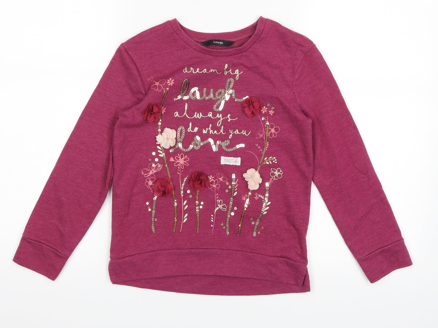 George Girls Purple   Pullover Jumper Size 7-8 Years