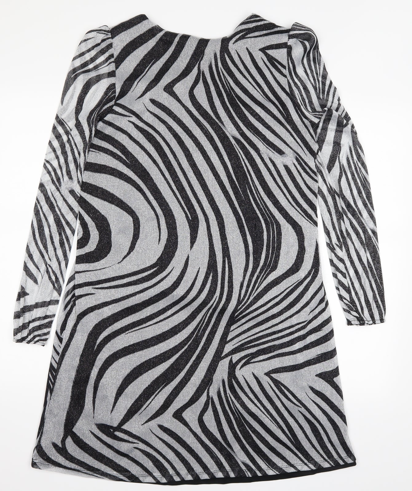 Dorothy Perkins Womens Black Animal Print  A-Line  Size 12