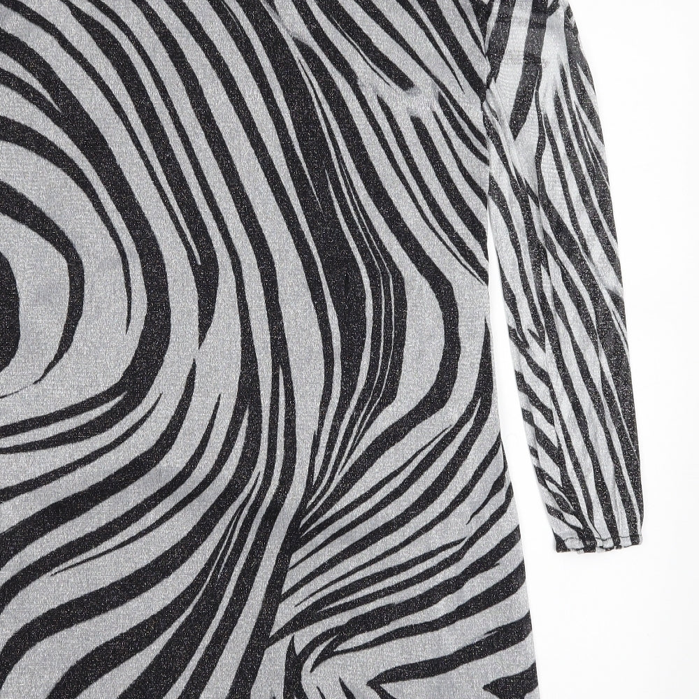 Dorothy Perkins Womens Black Animal Print  A-Line  Size 12