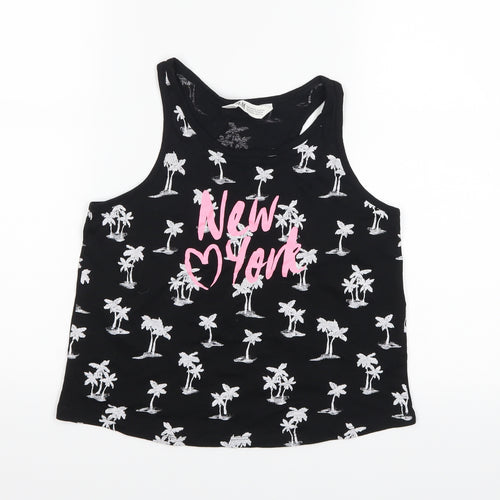 H&M Girls Black   Basic Tank Size 10-11 Years