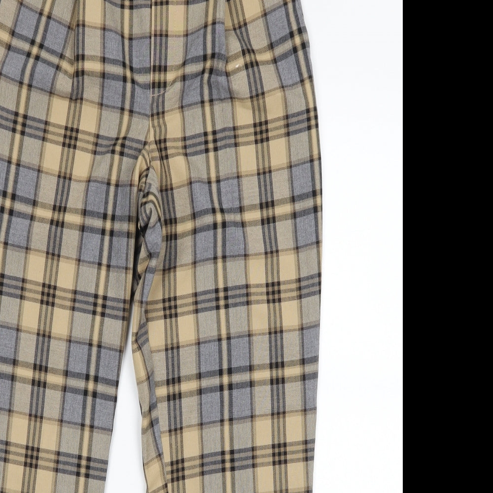 Primark Womens Beige Plaid  Trousers  Size 4 L24 in
