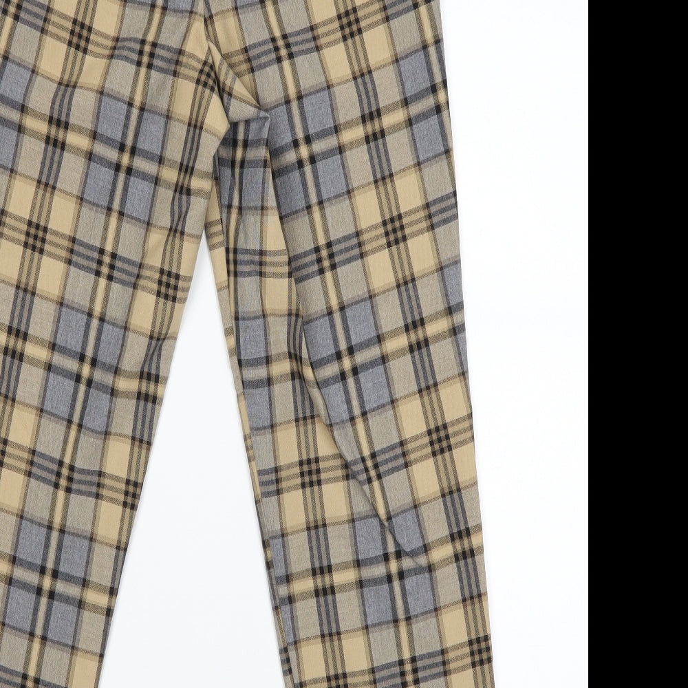 Primark Womens Beige Plaid  Trousers  Size 4 L24 in