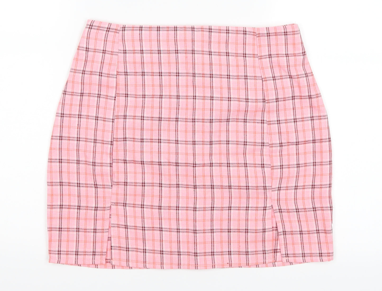 SheIn Womens Pink Plaid  Mini Skirt Size XS