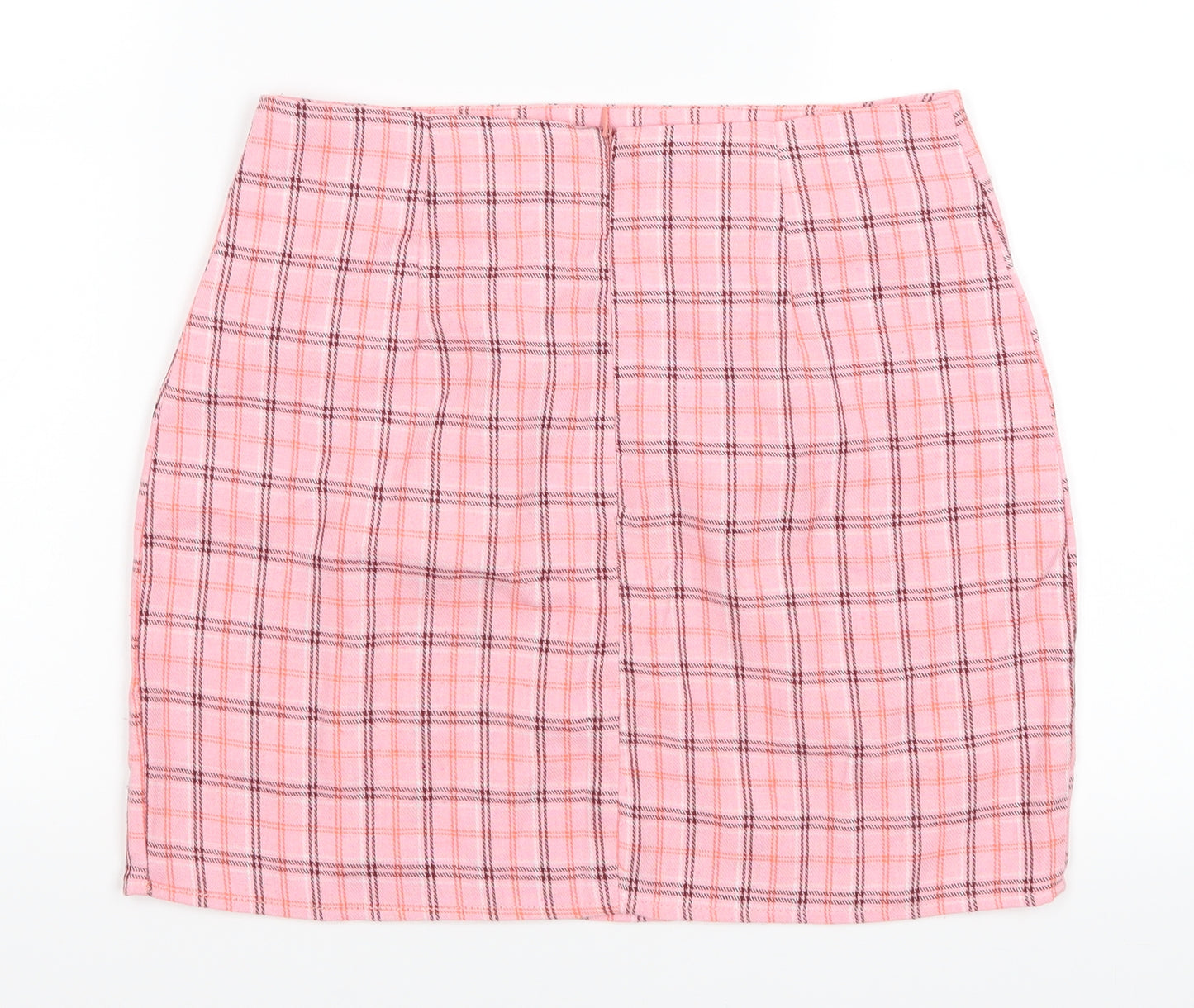 SheIn Womens Pink Plaid  Mini Skirt Size XS