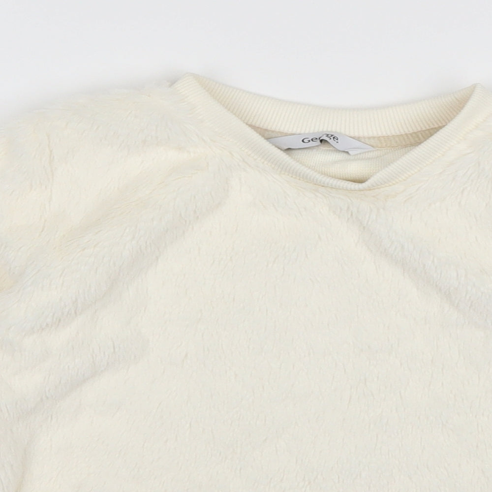 George Girls Ivory   Pullover Jumper Size 4-5 Years