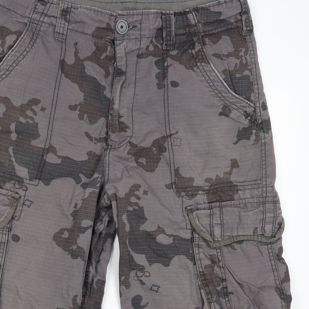 Cherokee Mens Brown Camouflage  Cargo Shorts Size 34