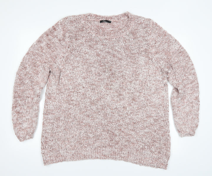 BM Womens Pink Pullover Jumper Size XL