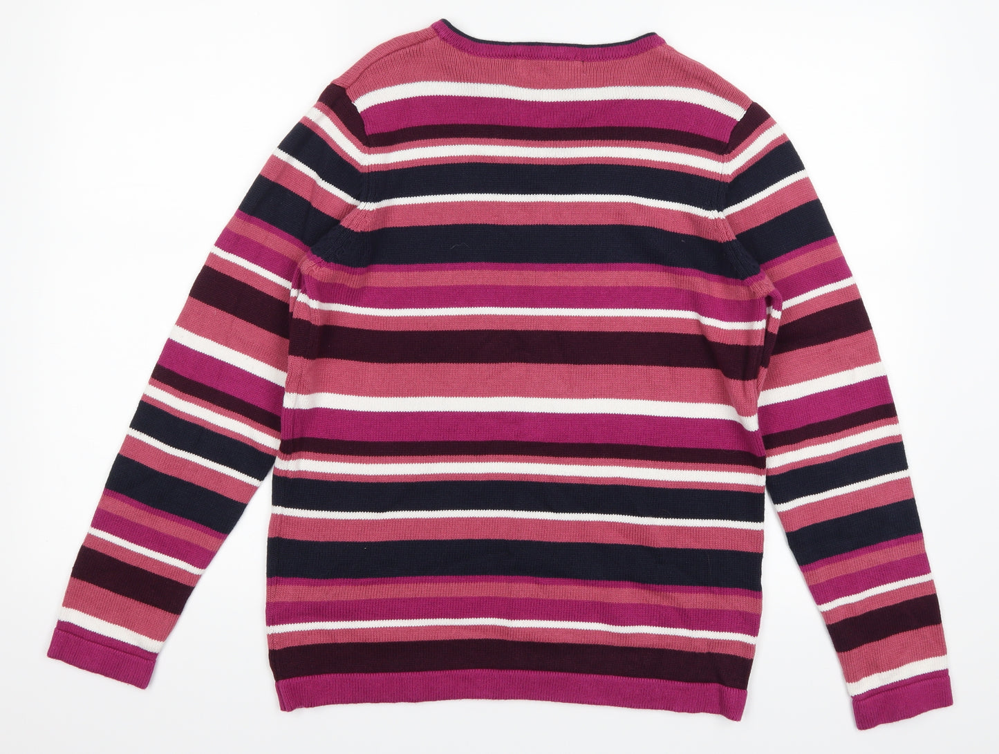 isle Womens Pink Striped  Pullover Jumper Size S