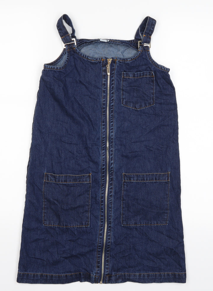 River Island Girls Blue   Pinafore/Dungaree Dress  Size 10 Years