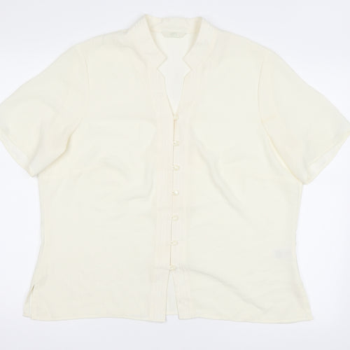 Marks and Spencer Womens Ivory   Basic Button-Up Size 18