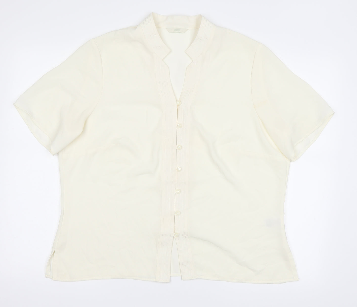 Marks and Spencer Womens Ivory   Basic Button-Up Size 18