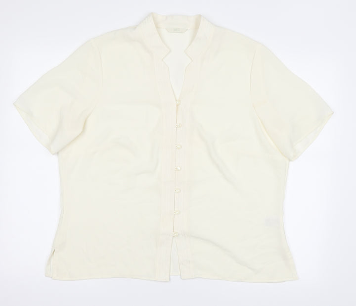 Marks and Spencer Womens Ivory   Basic Button-Up Size 18