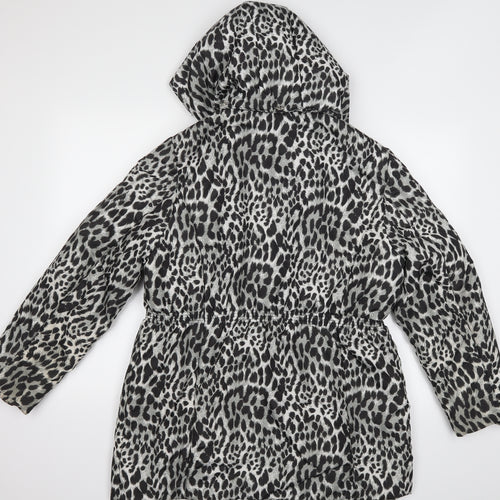 Lakeland Womens Black Animal Print  Quilted Jacket Size 16