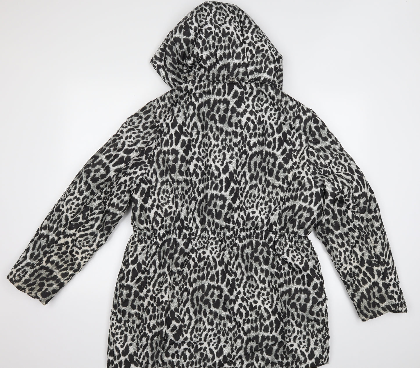 Lakeland Womens Black Animal Print  Quilted Jacket Size 16