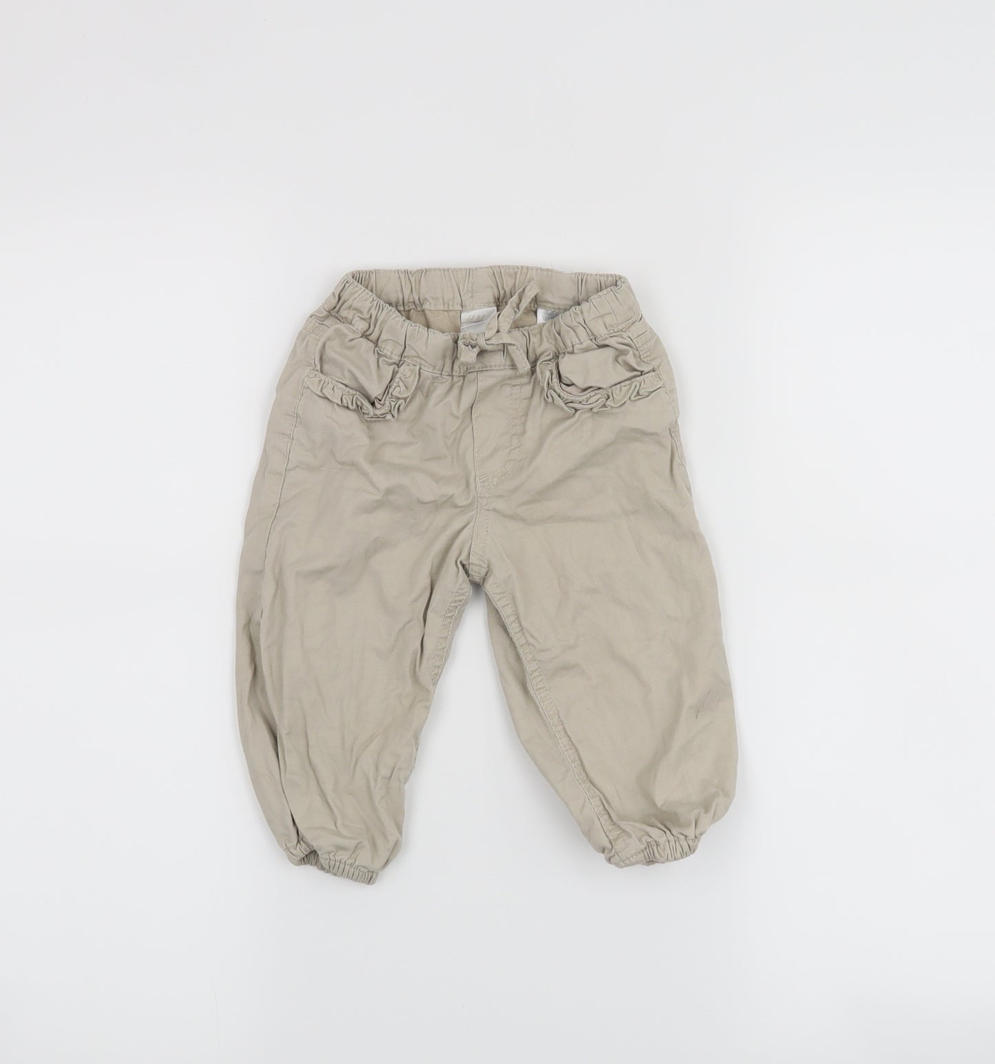 H&M Girls Beige   Cropped Trousers Size 12 Months