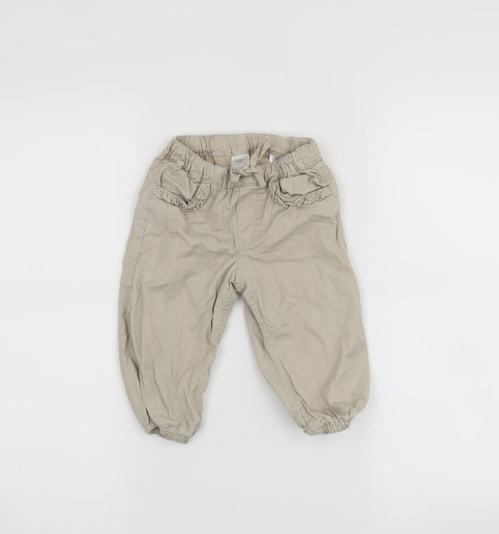 H&M Girls Beige   Cropped Trousers Size 12 Months