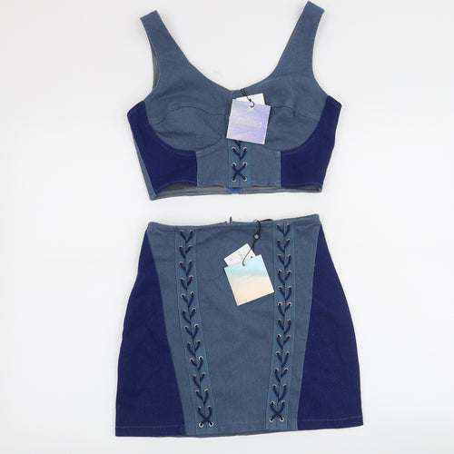 Miss Guided Womens Blue   Skirt Outfit/Set Size 8