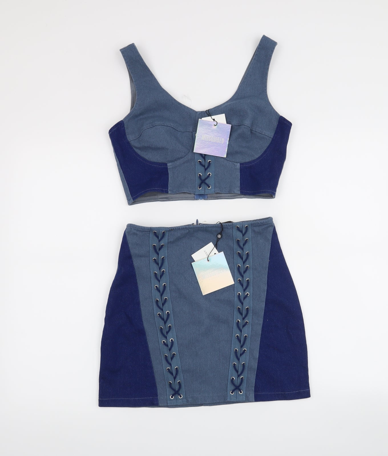 Miss Guided Womens Blue   Skirt Outfit/Set Size 8