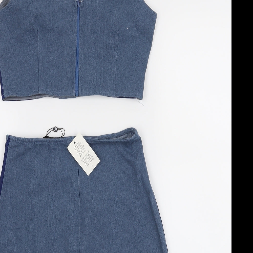 Miss Guided Womens Blue   Skirt Outfit/Set Size 8