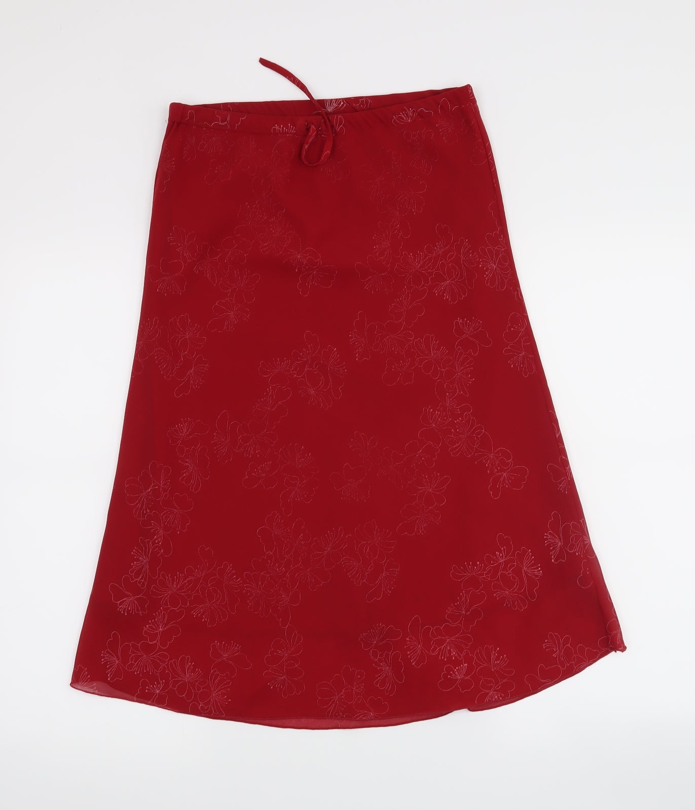 H&M Womens Red Floral  A-Line Skirt Size 6