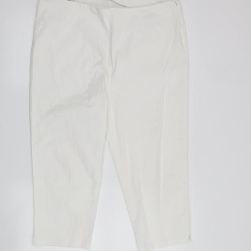 M&S  Womens White   Cropped Trousers Size 18 L21 in