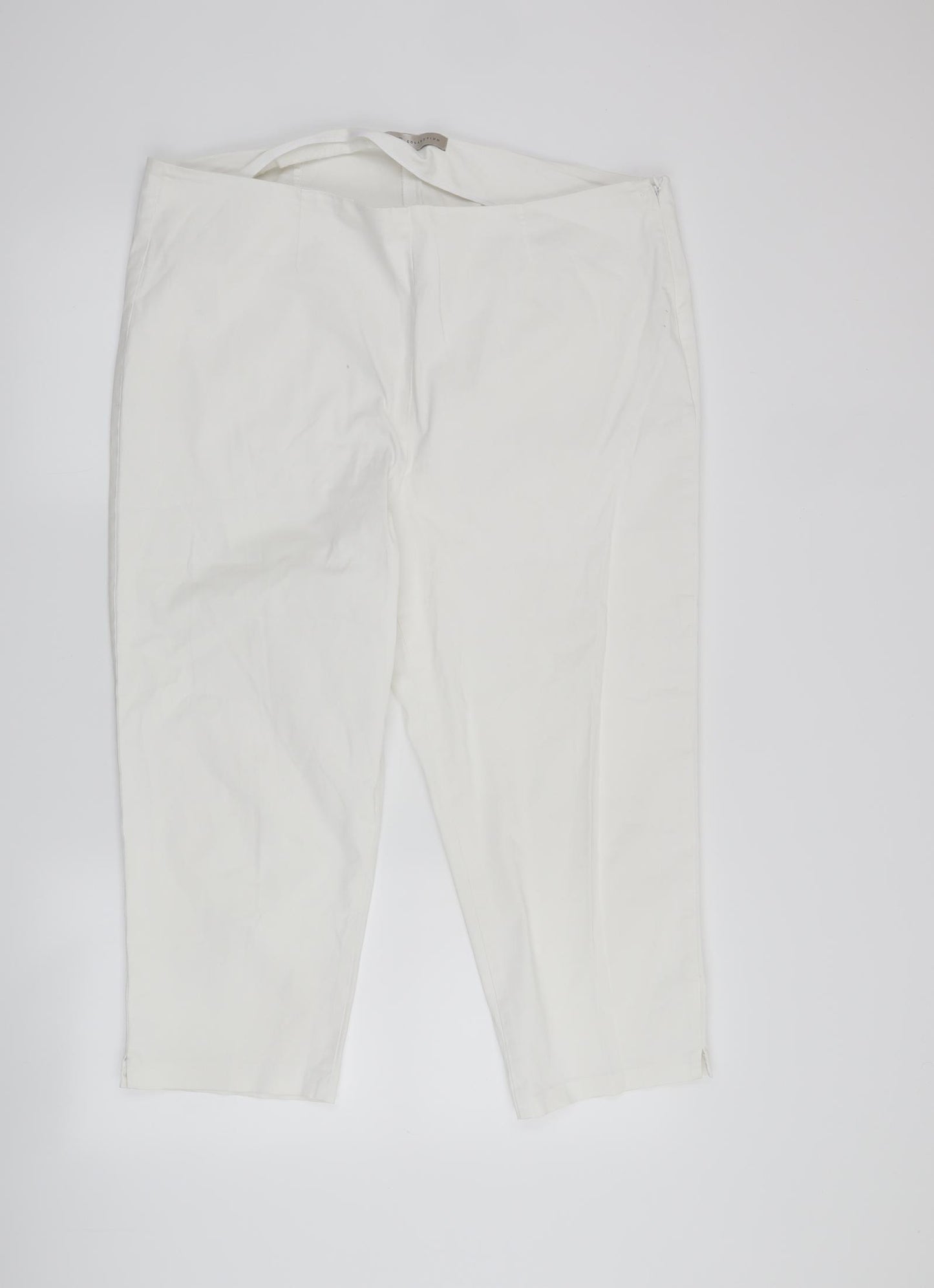 M&S  Womens White   Cropped Trousers Size 18 L21 in