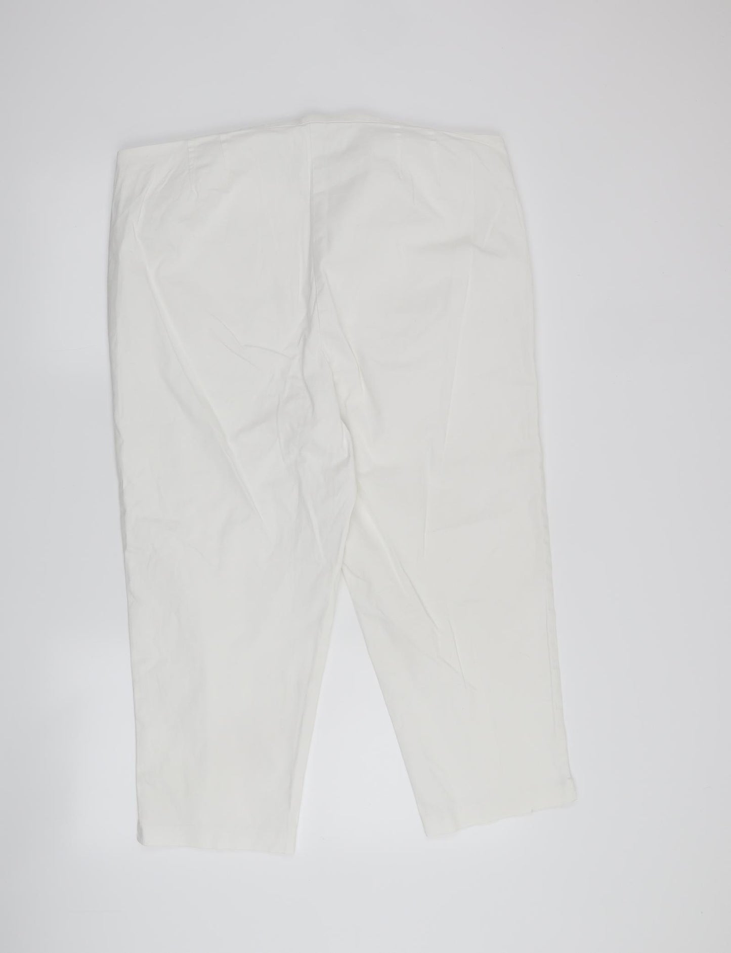 M&S  Womens White   Cropped Trousers Size 18 L21 in
