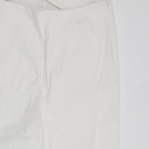 M&S  Womens White   Cropped Trousers Size 18 L21 in