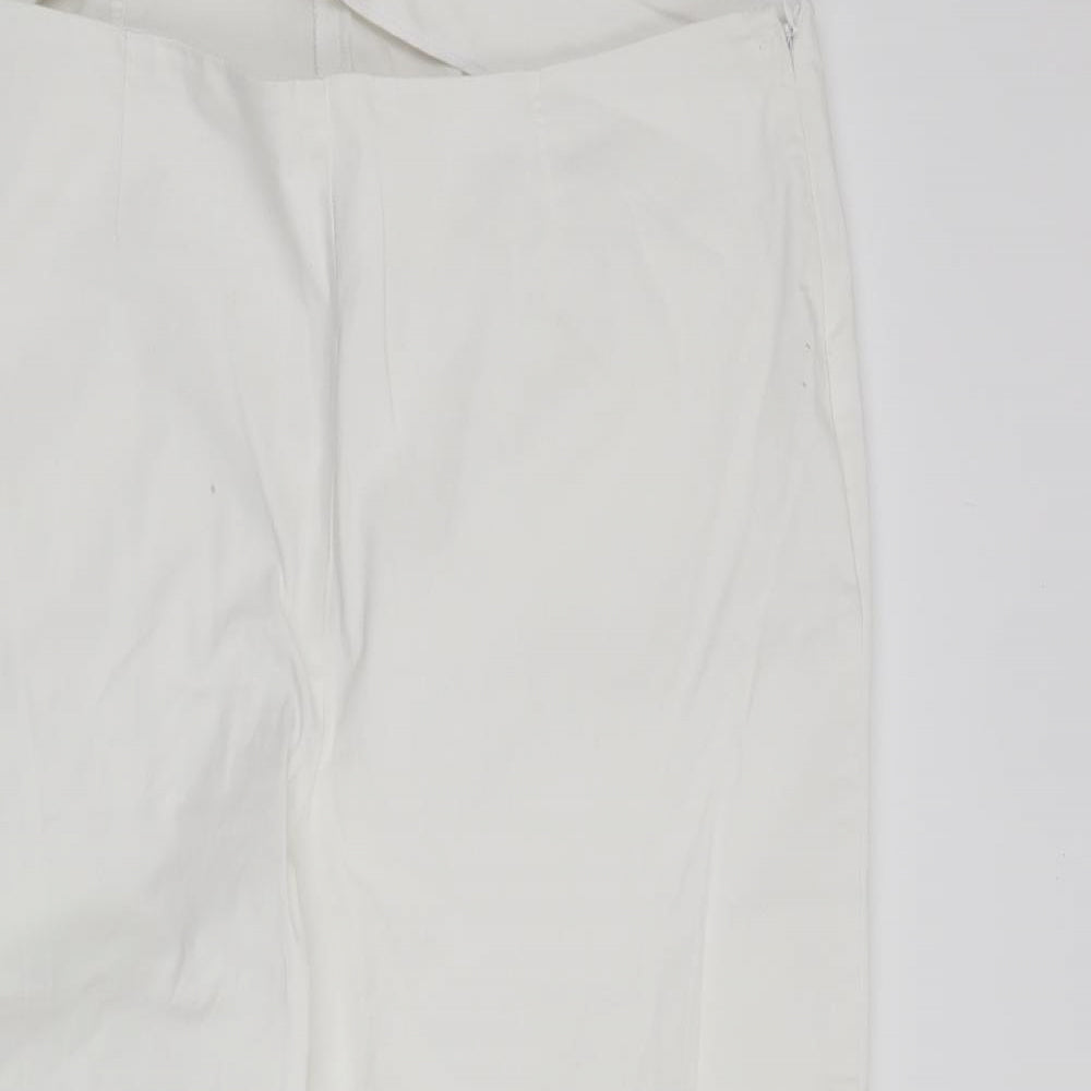 M&S  Womens White   Cropped Trousers Size 18 L21 in