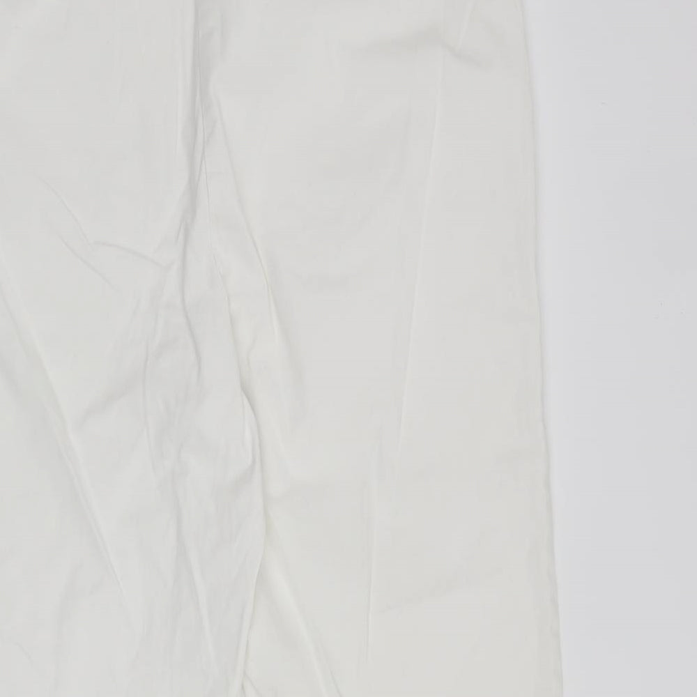 M&S  Womens White   Cropped Trousers Size 18 L21 in