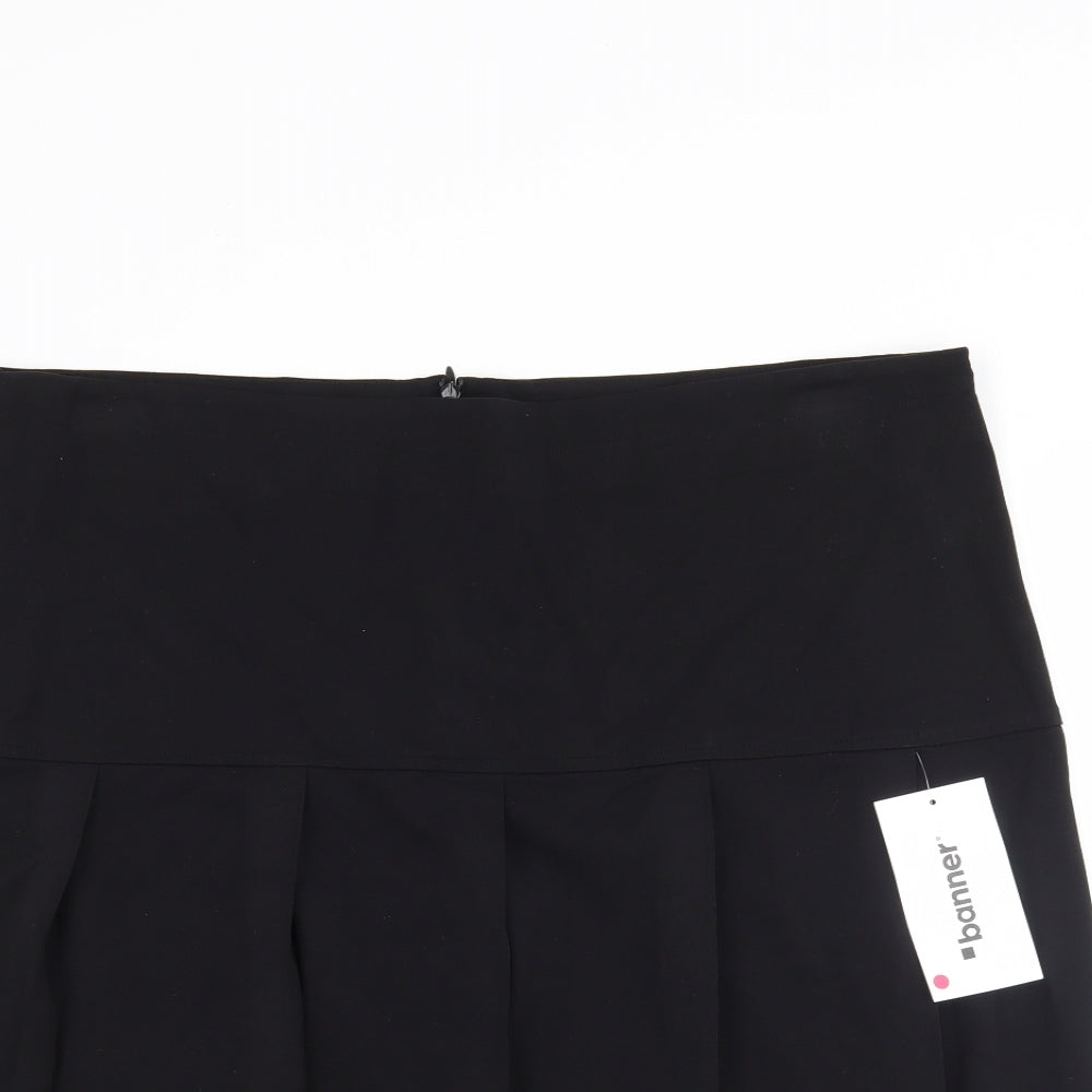 Banner Womens Black   Pleated Skirt Size 38 in