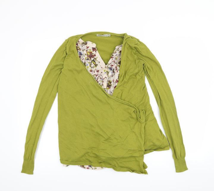 NEXT Womens Green Floral Cardigan Jumper Size 8 - Cardigan and top all in one