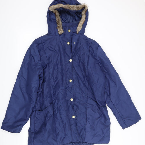 Anne De Lancay Womens Blue   Jacket Coat Size M