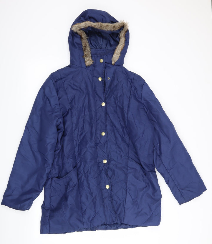 Anne De Lancay Womens Blue   Jacket Coat Size M
