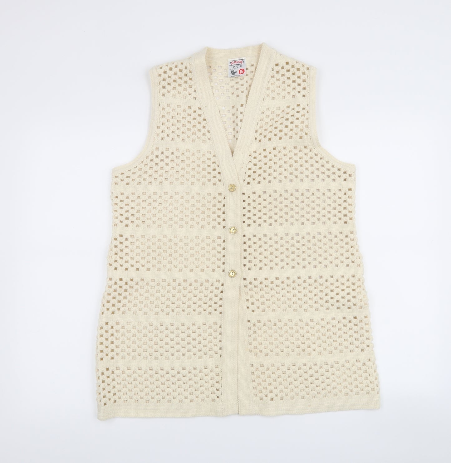 St Michael  Womens White   Cardigan Jumper Size 16