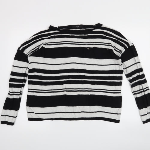 NEXT Womens Black Striped  Pullover Jumper Size 14