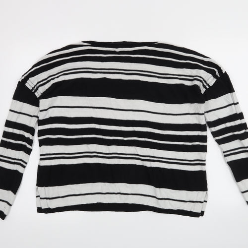 NEXT Womens Black Striped  Pullover Jumper Size 14